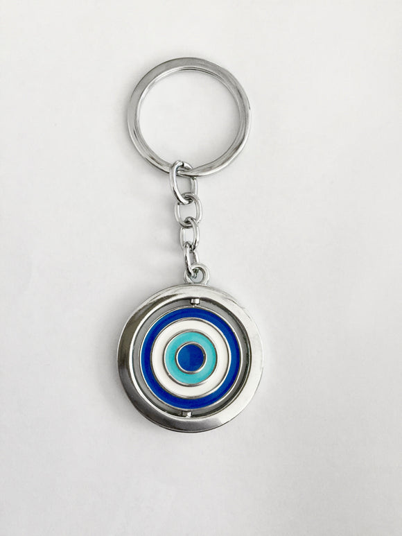 Keychains with revolving evil eye charm