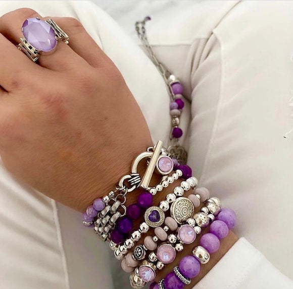 Lilac - Violet and Silver -7 Pieces of Stunning Jewellery