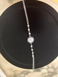 Elegant bracelet with cz crystals  surrounded by blue stones