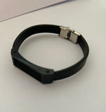 Men’s black leather bracelet