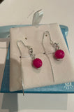 Earrings with coloured circular bead