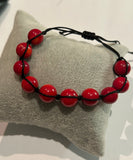 Solid red beaded bracelet