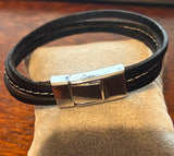 Triple leather band bracelet