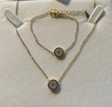 Set at a special price of $70. Gold plated necklace and matching bracelet