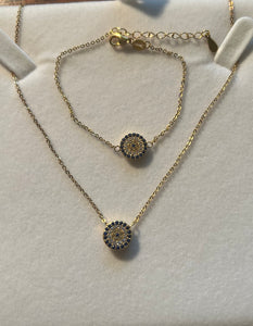 Set at a special price of $70. Gold plated necklace and matching bracelet