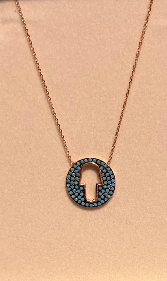 Nano Turquoise Hamsa Necklace