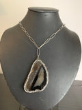 Agate gemstone pendant  with Stainless Steel Chain