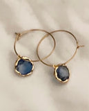 Crystal blue hoop earrings