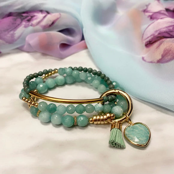 Turquoise and Jade bracelet