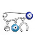 Baby Protection Pin with EvilEye and Horseshoe.
