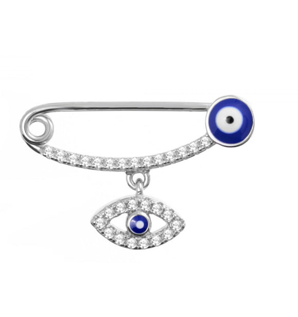 Baby Pin  with Evil Eye  Charm