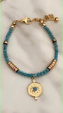 Turquoise gemstone necklace and bracelet. Can be purchased separately.