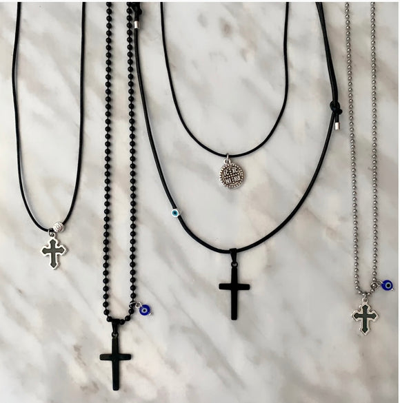 Men’s Black Cross Necklaces