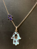 Double Hamsa Hand Necklace. Length of chain 45cm