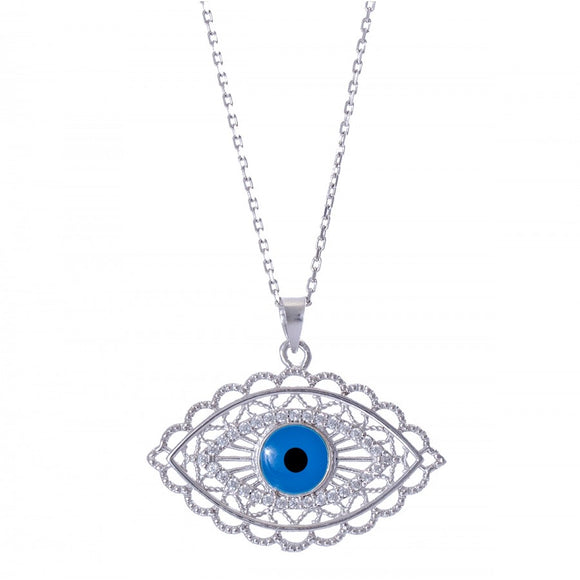 Filigree Evil Eye Pendant Necklace