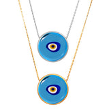Transparent Blue Evil Eye Murano Necklace