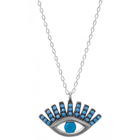 Eyelash Evil Eye Necklace
