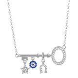 Evil Eye Key Necklace with Lucky Charms