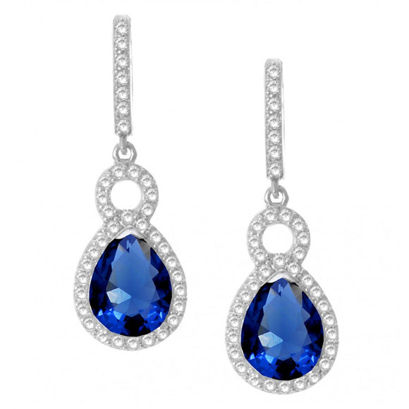 Sapphire Quartz Silver Earrings