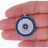Large Evil Eye Medallion Necklace