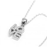 Silver Necklace with Cz Stones Love
