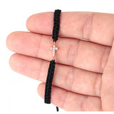 Black String Bracelet with Cross
