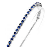 Silver Bracelet with Sapphire Blue Cz Stones
