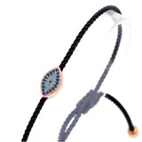 Evil Eye Pull String Bracelet with Nano Turquoise Stones