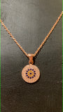 Evil Eye CZ Charm Pendant necklace. Available in silver , gold and rose gold plated