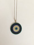 Big Disc Necklace with Evil Eye
