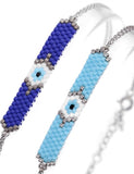 Evil Eye Seed Bead Bracelets, note: only in dark blue