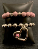 For the love of Pink Evil Eye & Heart Bracelet - 8 Bracelets - Only 2 Hearts only avail $83 each