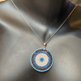 Big Disc Necklace with Evil Eye