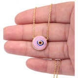 Designer Evil Eye Necklace - Pink Murano Glass