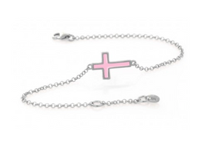 PINK - Sideways Cross Bracelet - Was $45 now $22 (Gold, Sivler, Rose)