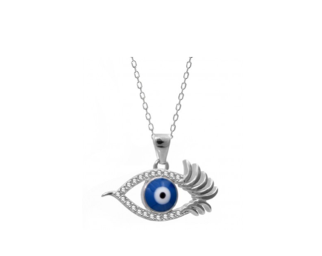 Evil Eye Necklace with Enamel Greek Evil Eye