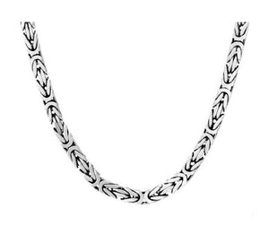 Men's Necklace With Sterling Silver Byzantine Chain