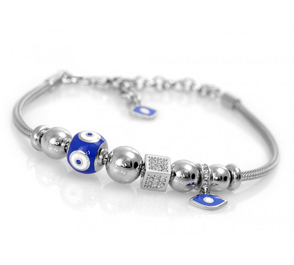 Pandora Style Bracelet with Lucky Eye Charms