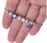 Pandora Style Bracelet with Lucky Eye Charms