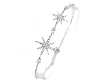 Silver Starburst Bracelet with Cz Stones