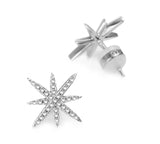 Silver Starburst Earrings with Cz Stones