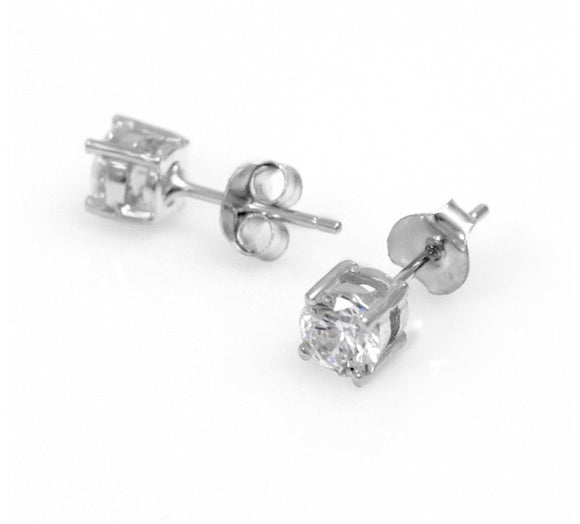 Silver Cz Bridal Earrings