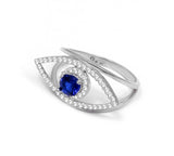 Greek Lucky Eye Ring with CZ Stone