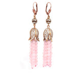 Tulip Earrings with Pink Opal CZ Stones