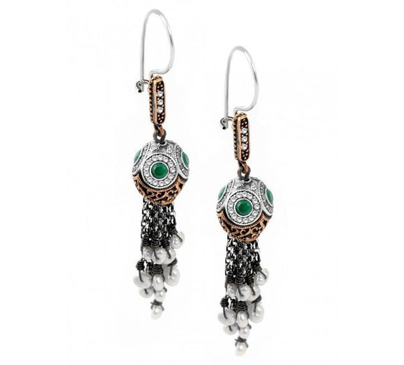 Turkish Emerald Tassel Earrings