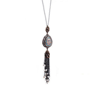 Designer Hamsa Hand or Hand of Fatima Tassel Necklace
