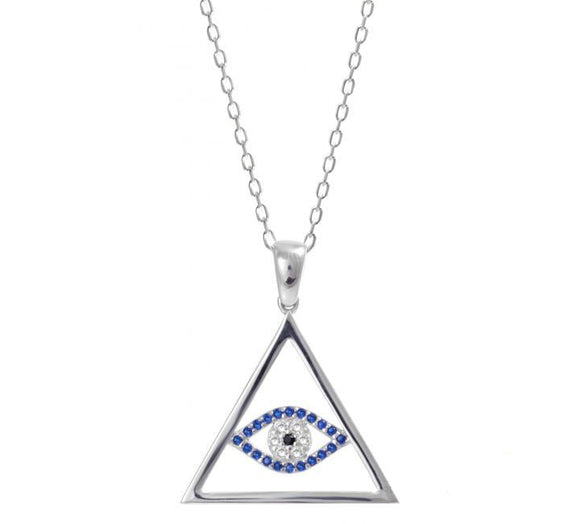 Triangular Evil  Eye Necklace
