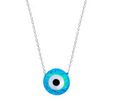 Evil Eye Necklace with Blue Opal Stone