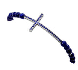 Blue Chalcedony Cross Bracelet