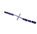 Blue Chalcedony Cross Bracelet